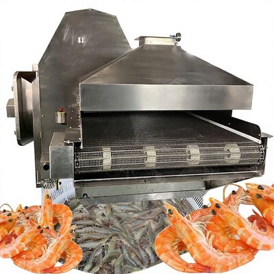 良い値段 オートマティック エビ蒸気トンネル エビ炊飯器 ブランシングマシン 700-1000KG/H 容量 380V オンライン