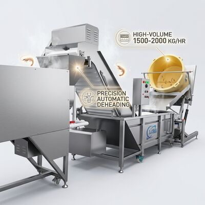 良い値段 Industrial Shrimp Head Separator SUS304 Stainless Steel 2000-2500KG 5.5KW 440V For Frozen Food Factory オンライン