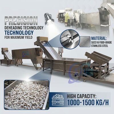 良い値段 Compact Shrimp Head Separation Machine SUS304 1500-2000KG 0.8KW 440V For Commercial Kitchen オンライン