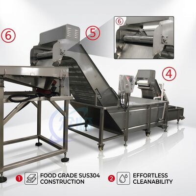 良い値段 頑丈なエビ加工機 衛生的 SUS304 1000-1500KG 5.5KW 220V 冷凍食品工場用 オンライン