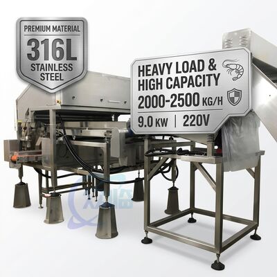 良い値段 Commercial Shrimp Deheading Machine SUS304 800-1000KG 11.7KW 380V For Seafood Factory オンライン